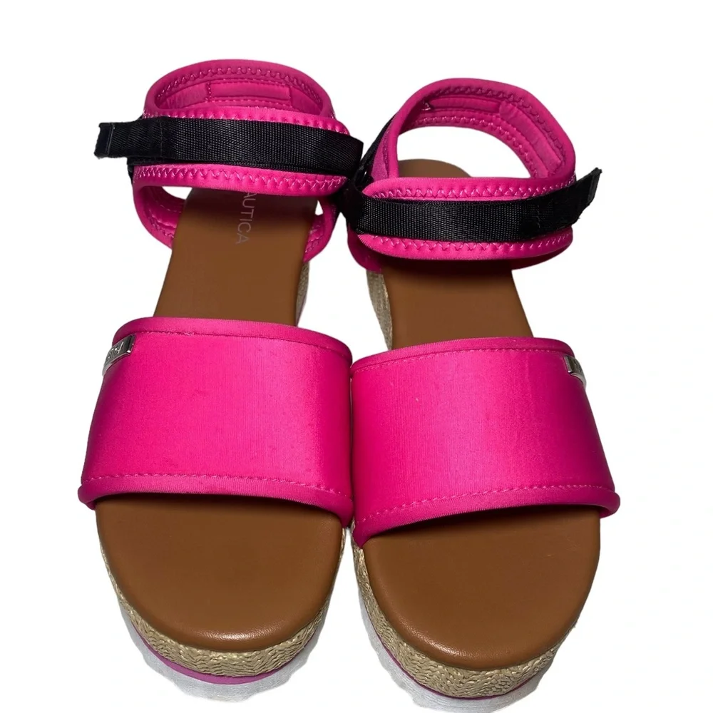 Nautica espadrilles pink nylon Womens size‎ 8.5